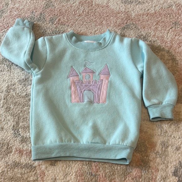 Stitchy Fish Other - Stitchy Fish Light Blue Castle Appliqué Sweatshirt